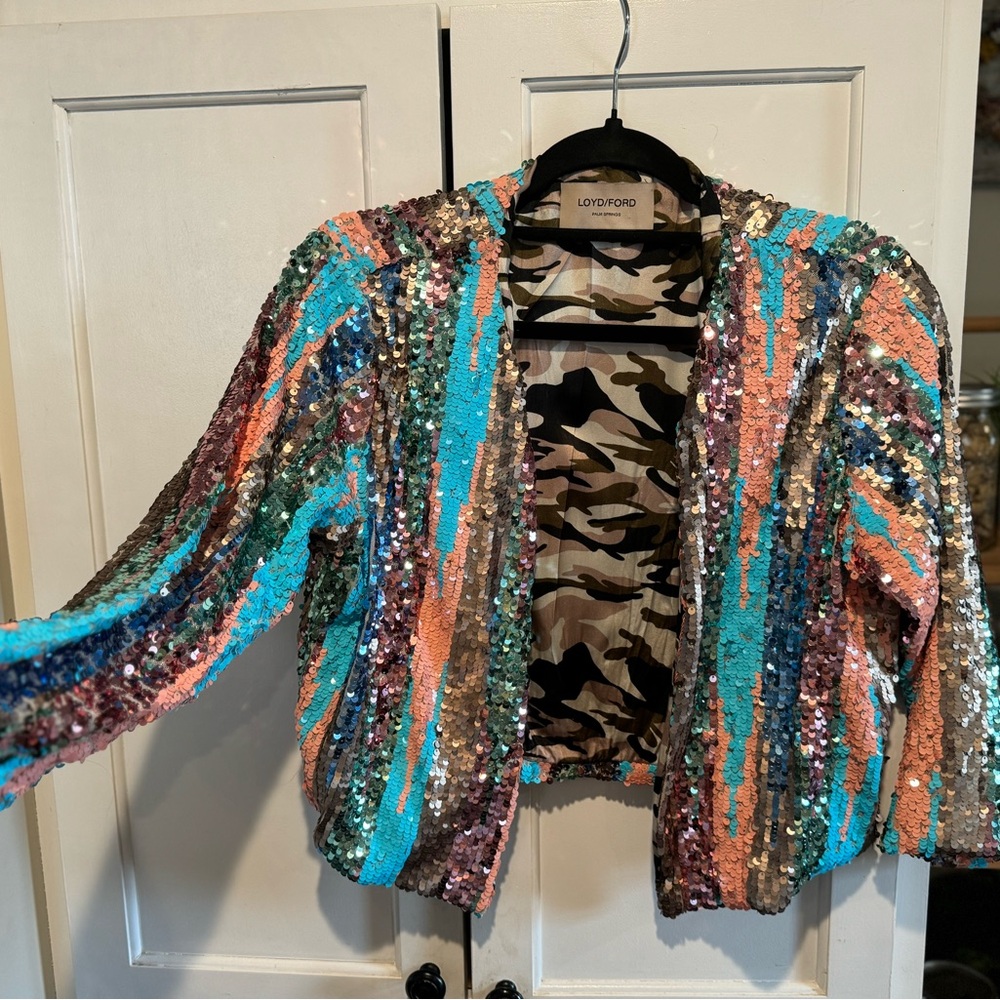 Loyd/Ford Blue and Pink Sequin with Vibrant Pattern